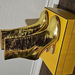 Fendi Gold Booties